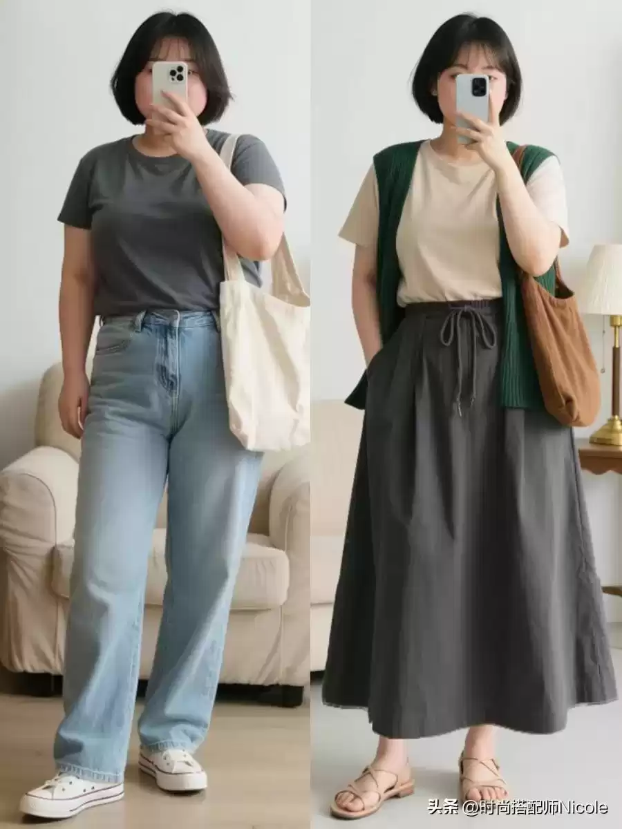 小个子微胖女生穿搭秘籍：130斤如何视觉增高10cm