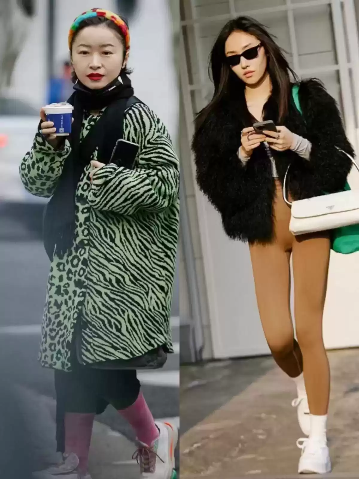 街拍穿衣搭配：看到上海街拍才明白，多露袜不露脚踝是普通人必学穿搭法