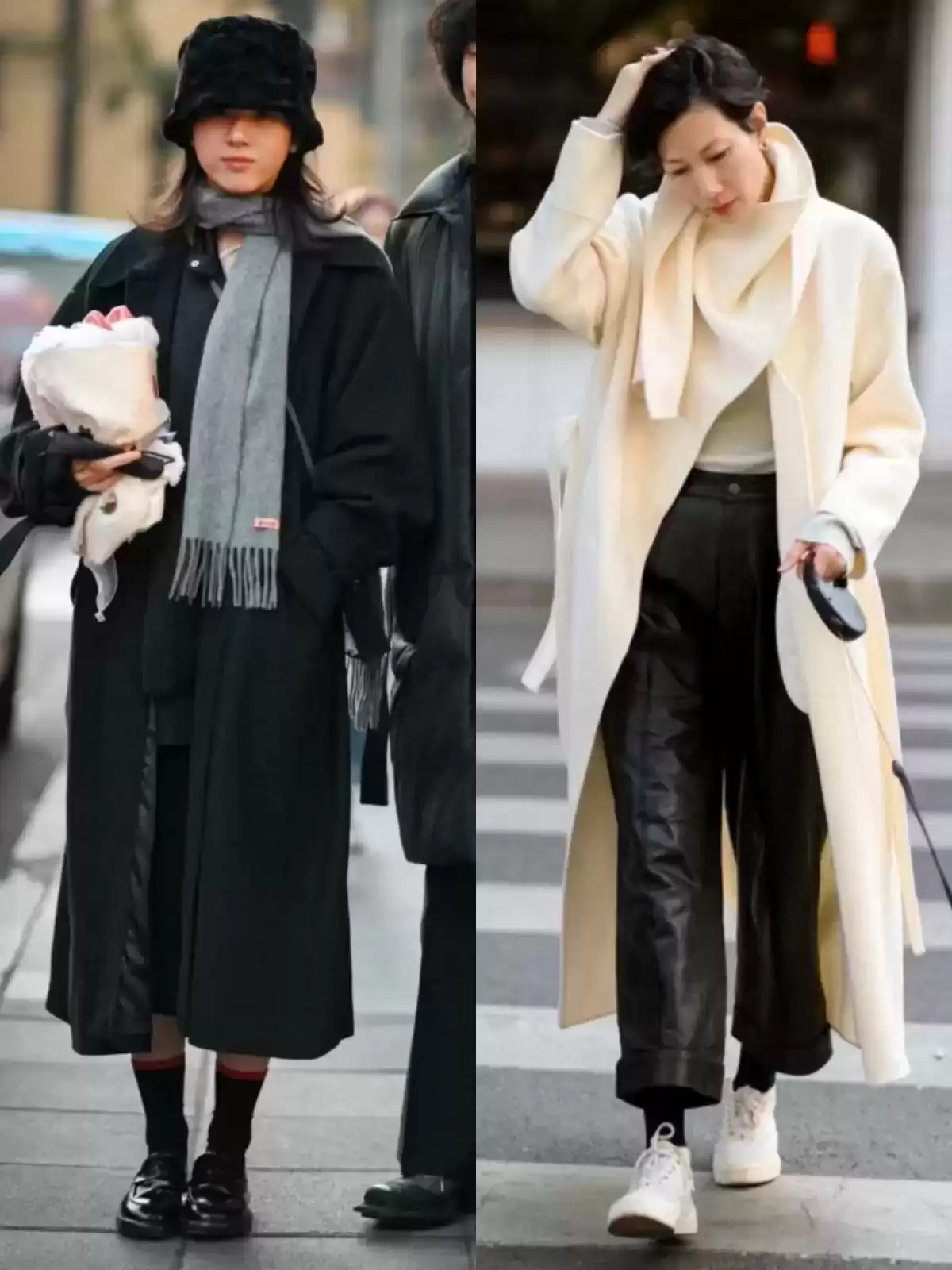 街拍穿衣搭配：看到上海街拍才明白，多露袜不露脚踝是普通人必学穿搭法