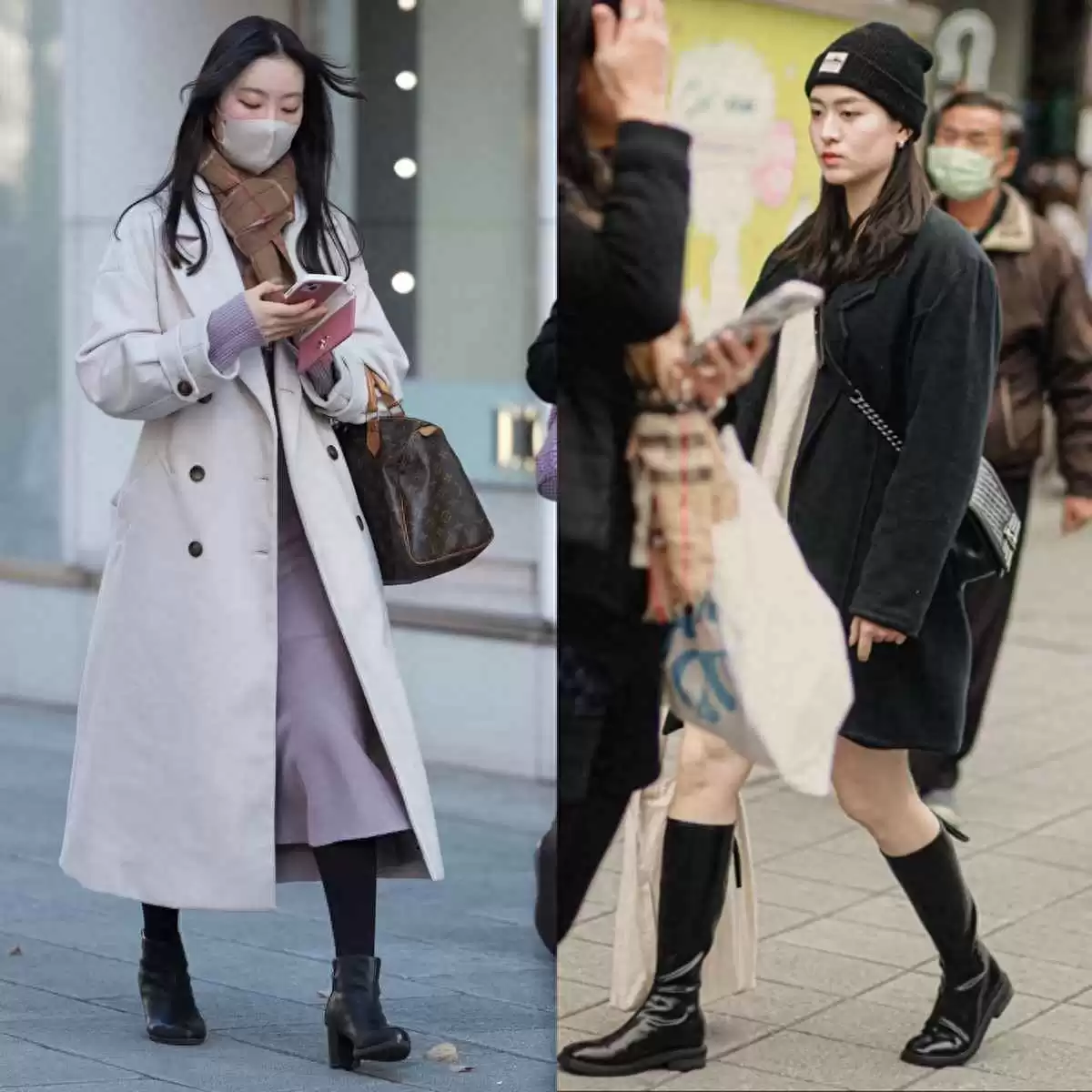 秋冬穿搭灵感：日本台湾女生大衣配裸靴，小个子也能穿出大长腿