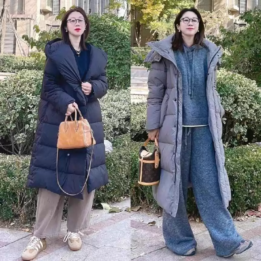 微胖女生冬季穿搭秘籍:羽绒服+阔腿裤、大衣+卫衣,40+女性时髦不费力