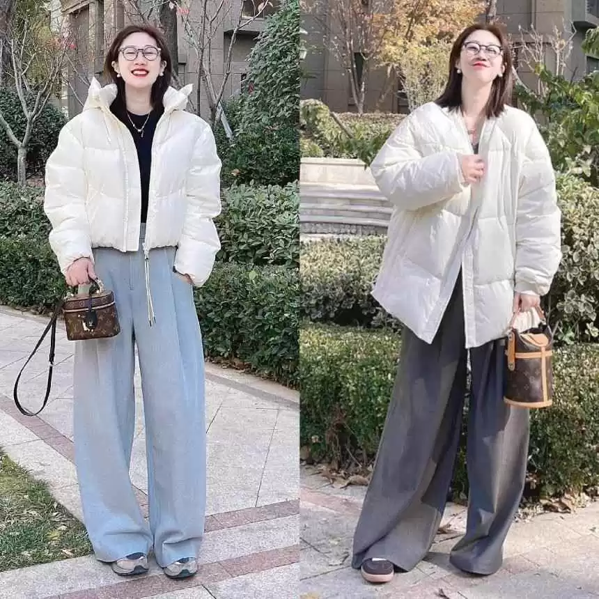 微胖女生冬季穿搭秘籍:羽绒服+阔腿裤、大衣+卫衣,40+女性时髦不费力