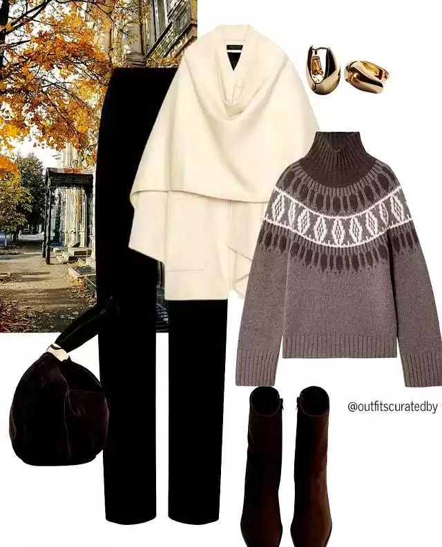 胸大腰粗怎么穿?深秋6套遮肉搭配,温暖显瘦不踩雷!