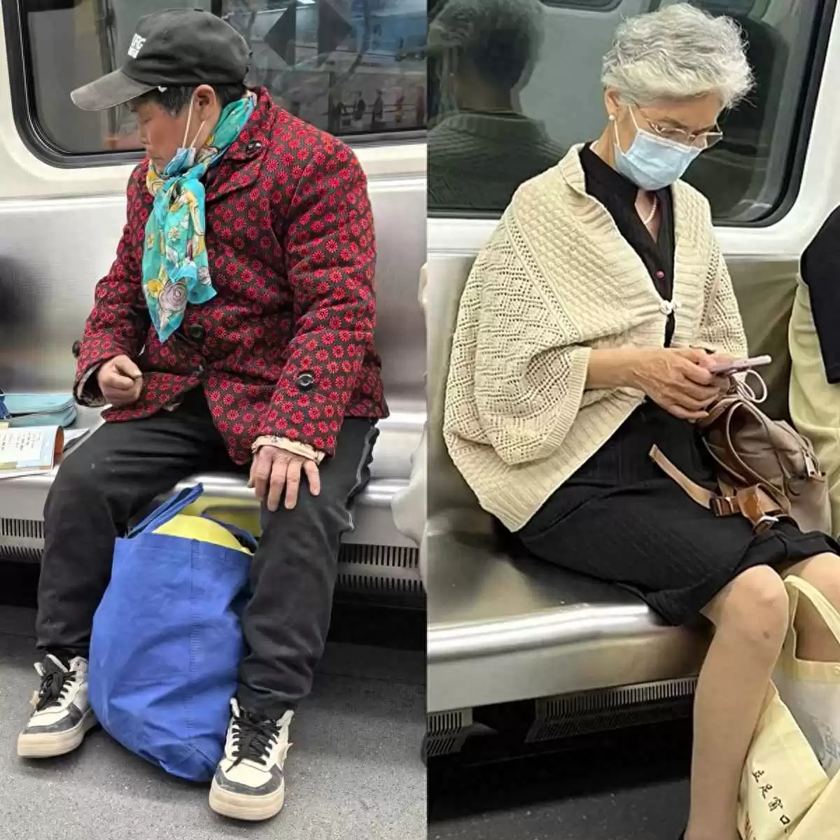 上海地铁奶奶穿搭大比拼：会穿vs不会穿，差距一目了然！